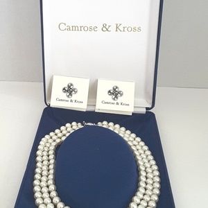 New Reproduction Triple Strand Pearl Necklace of J